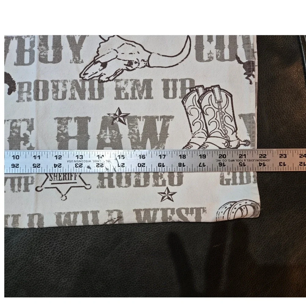 Unbranded Western Rodeo Cowboy Table Runner Cream Brown‎ 44x22 Rustic Print